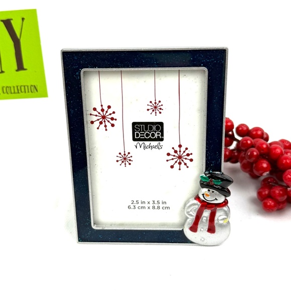 Studio Décor Snowman Picture Frame 2.5x3.5 Christmas Photo Frame Holiday Decor - Picture 3 of 9